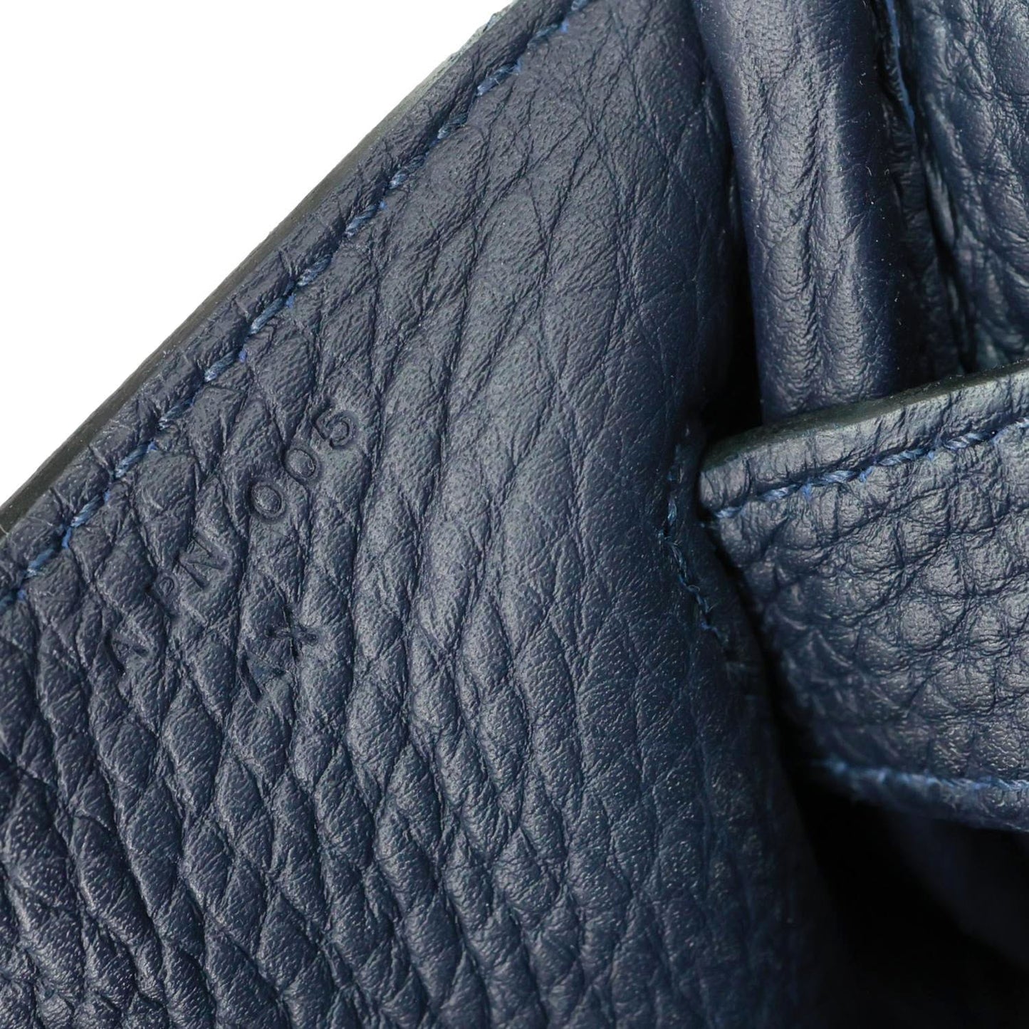 HERMES Birkin HAC 40 Todoo Wool Togo Leather Satchel Bag Blue