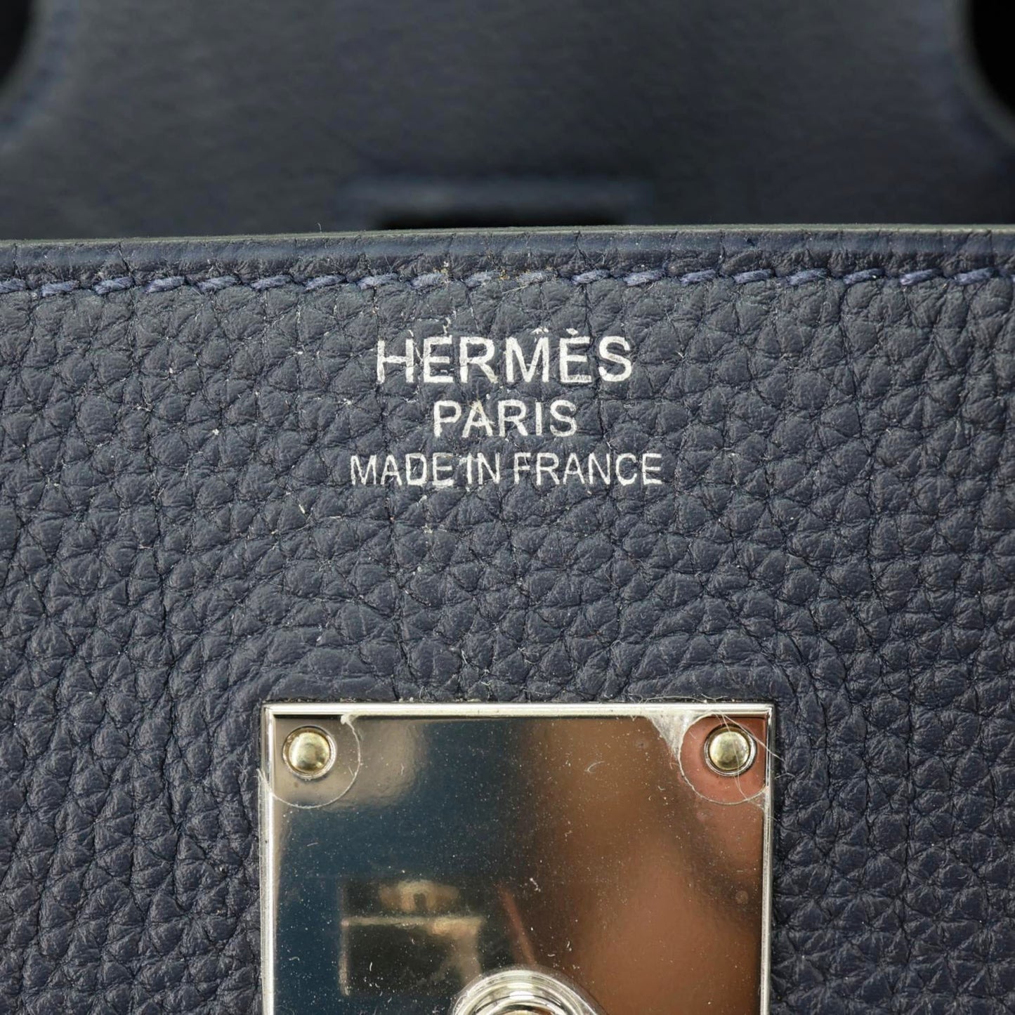 HERMES Birkin HAC 40 Todoo Wool Togo Leather Satchel Bag Blue