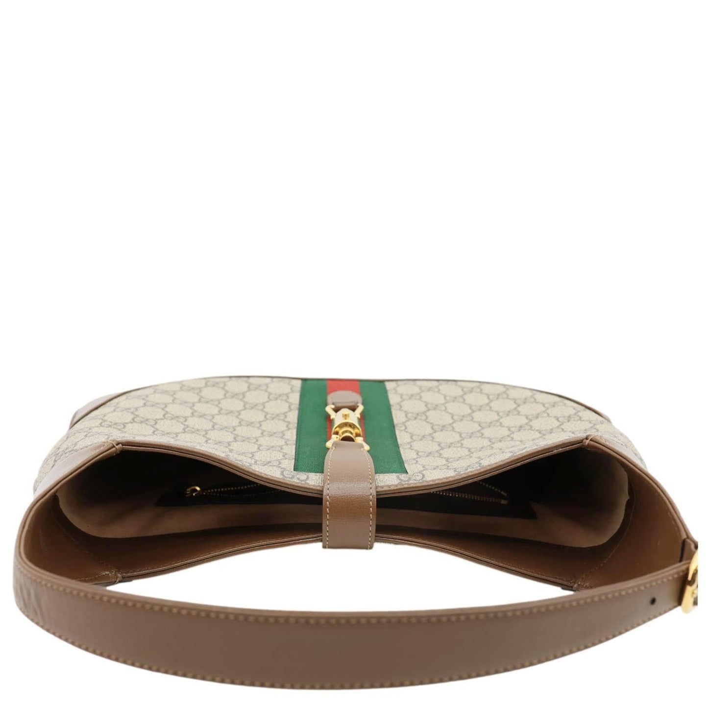 GUCCI Jackie 1961 Medium GG Monogram Canvas Crossbody Bag Beige 636710