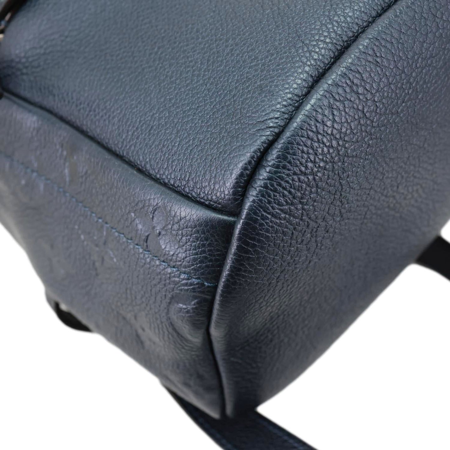 LOUIS VUITTON Flower Pins Monogram Empreinte Leather Backpack Blue