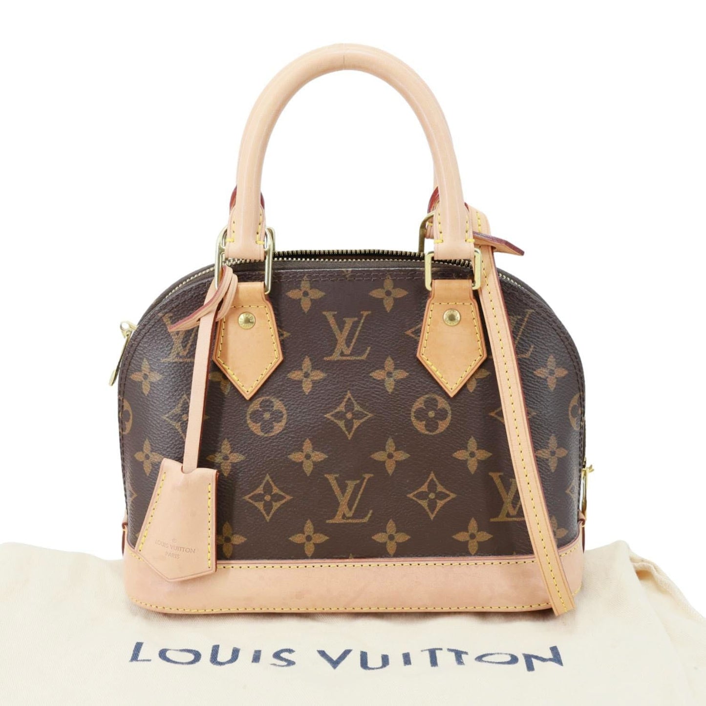 LOUIS VUITTON Alma BB Monogram Canvas Crossbody Bag Brown