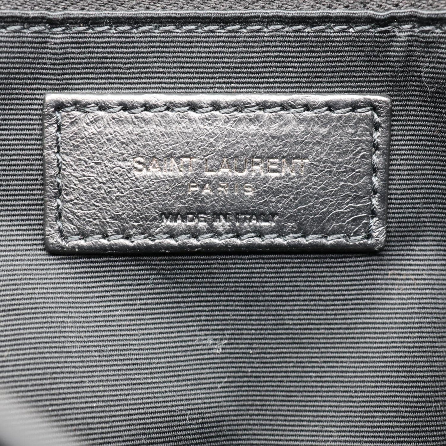 YVES SAINT LAURENT Niki  Crinkle Leather Shopper Tote Bag Black
