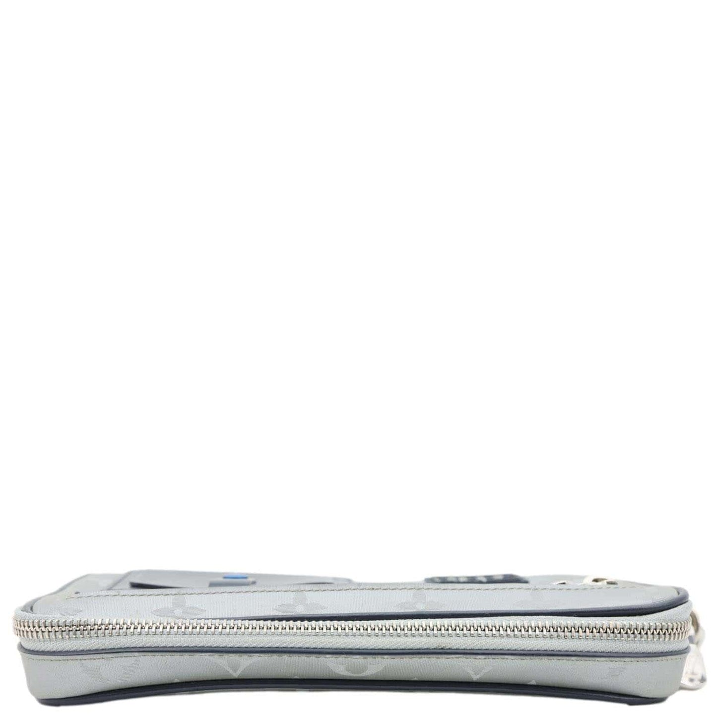 LOUIS VUITTON Satellite Alpha Monogram Canvas Clutch Bag Silver