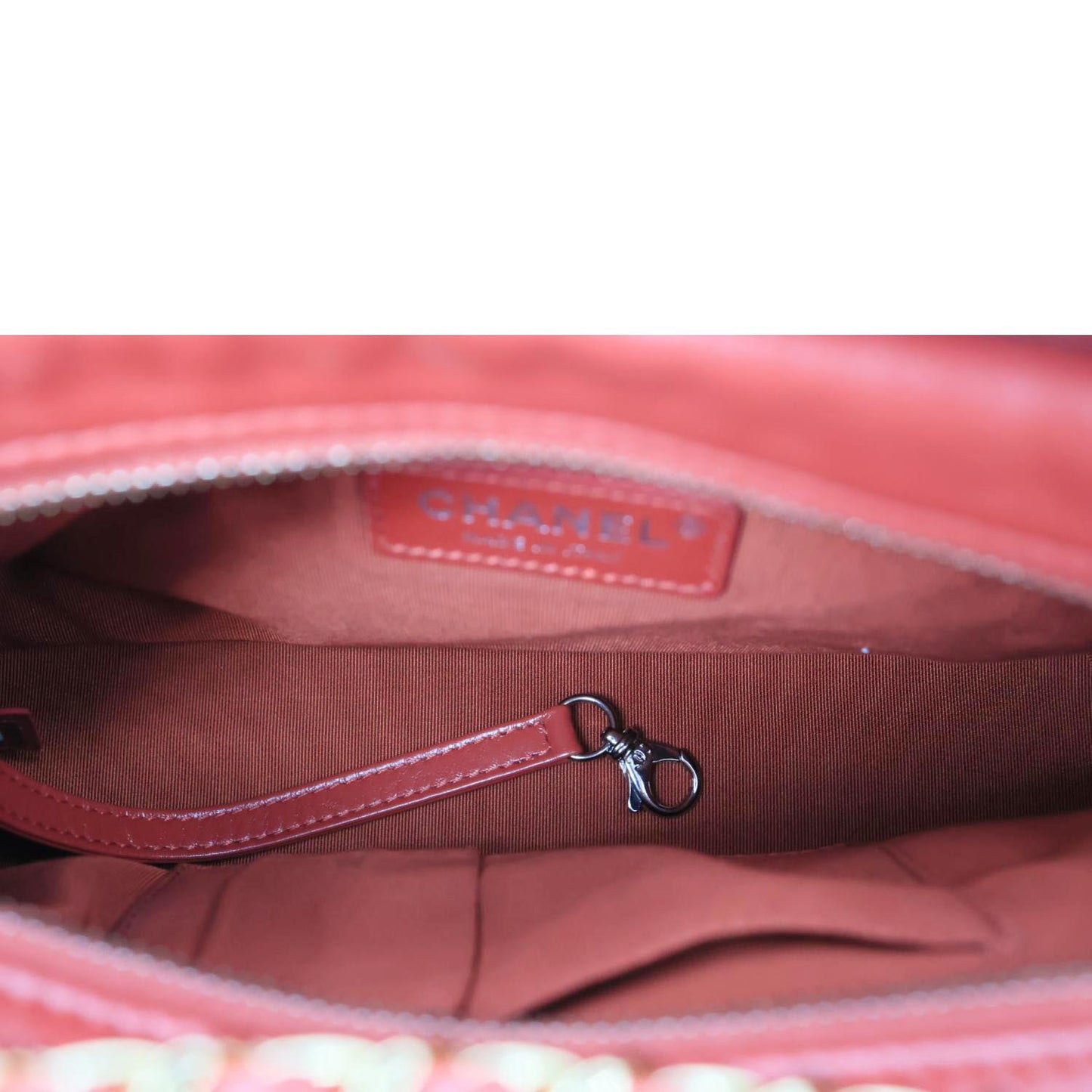 CHANEL Gabrielle Aged Calfskin Quilted Leather Crossbody Bag Red