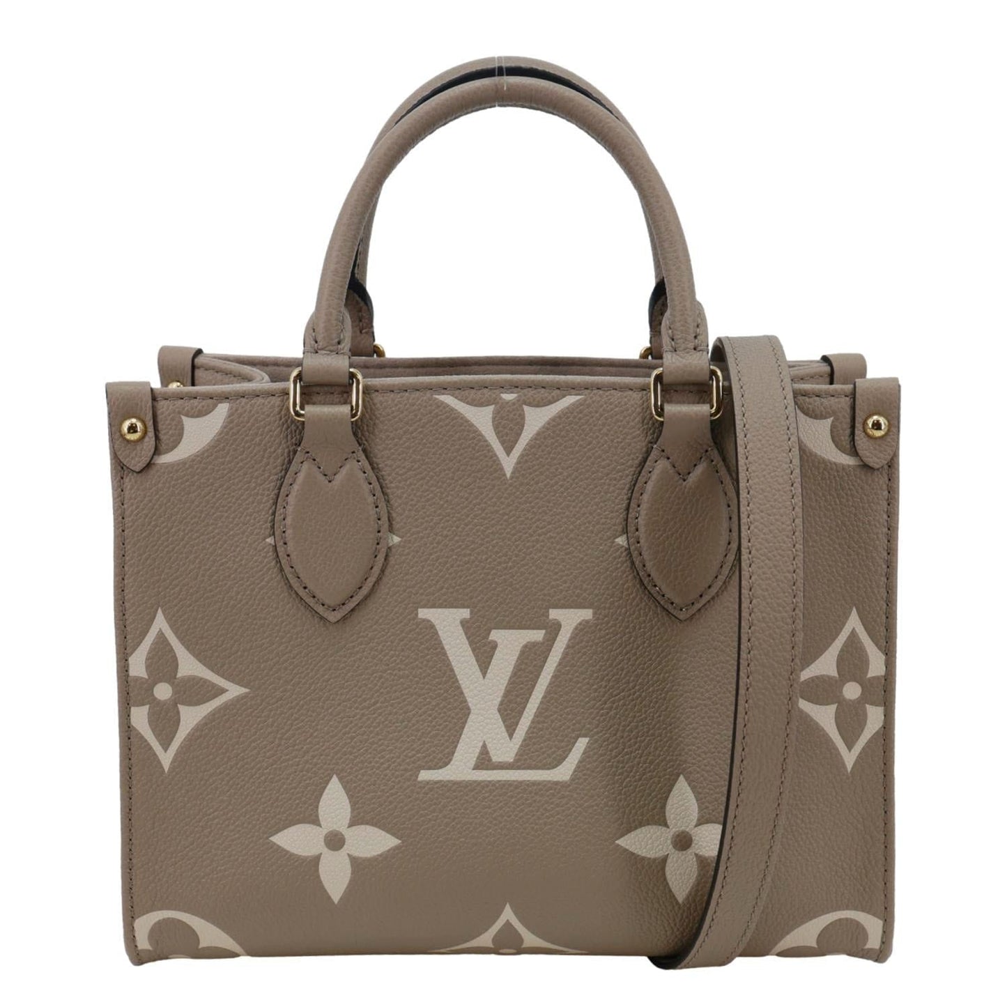 LOUIS VUITTON Onthego PM Bicolor Monogram Empreinte Crossbody Bag Cream