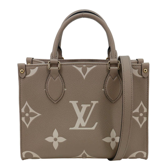 LOUIS VUITTON Onthego PM Bicolor Monogram Empreinte Crossbody Bag Cream