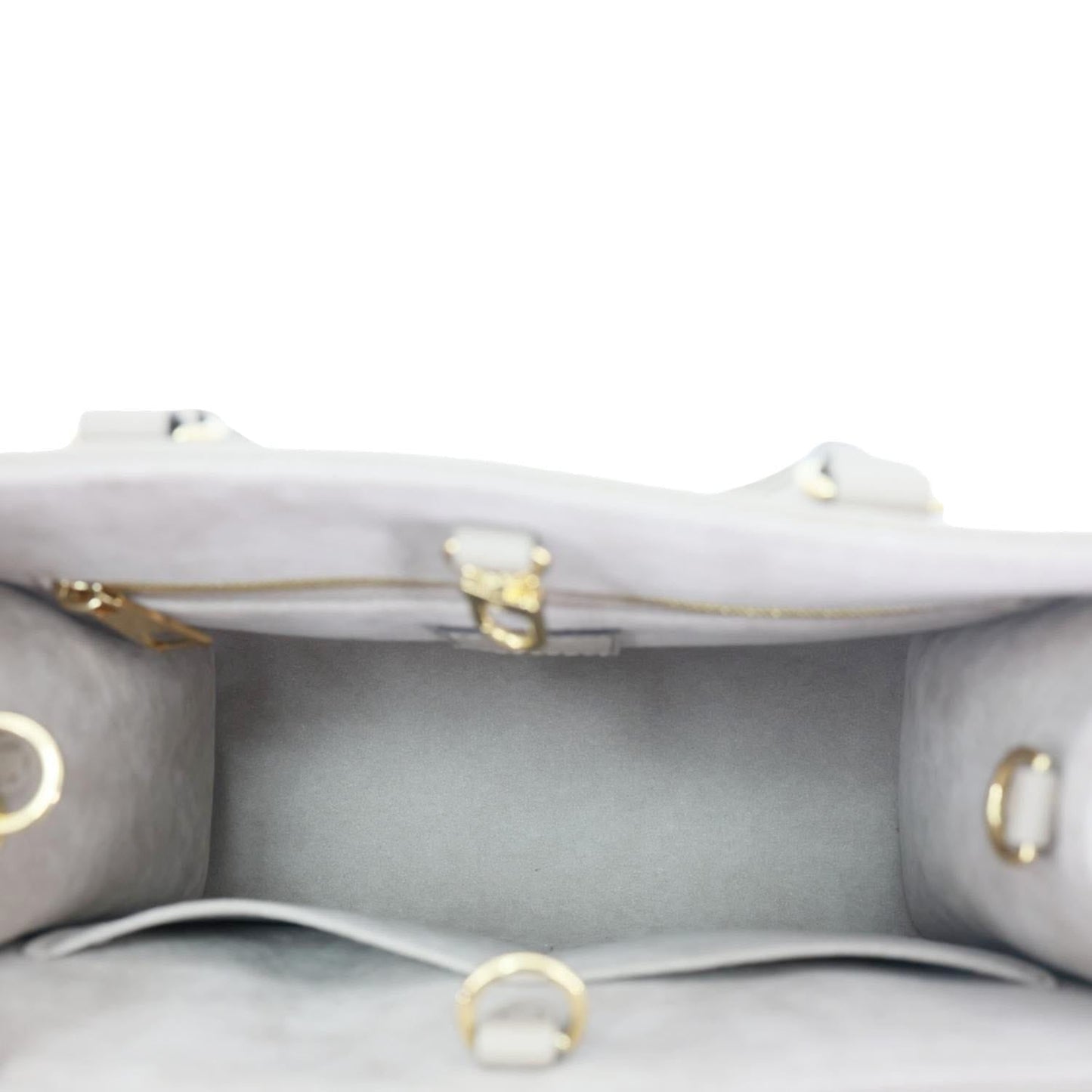 LOUIS VUITTON Onthego PM Bicolor Monogram Empreinte Crossbody Bag Cream