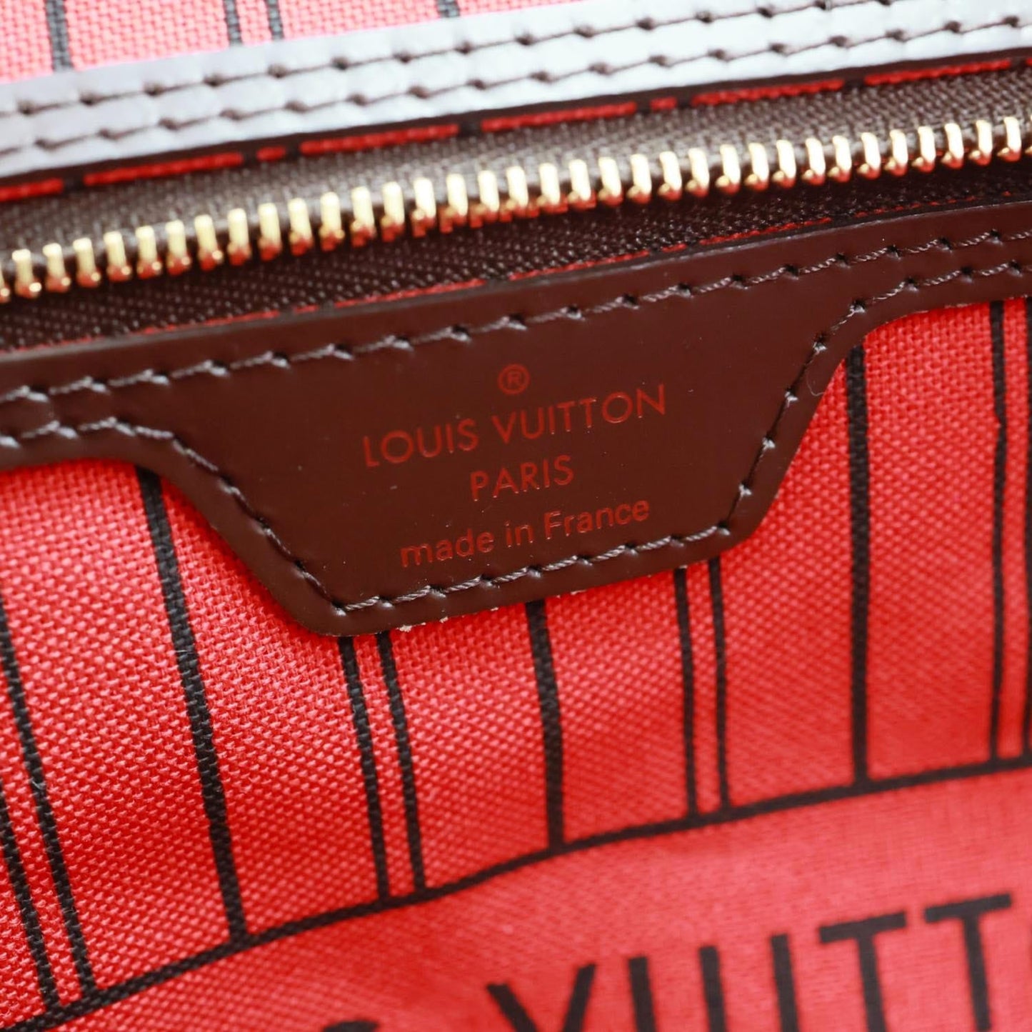 LOUIS VUITTON Neverfull GM Damier Ebene Tote Bag Brown