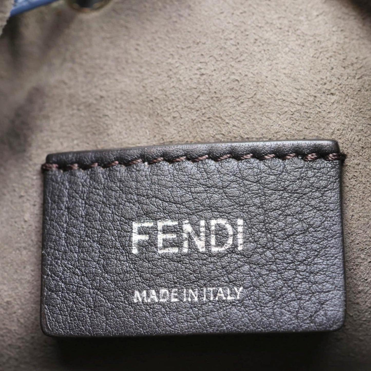 FENDI Mon Tresor Mini Leather Drawstring Bucket Bag Brown