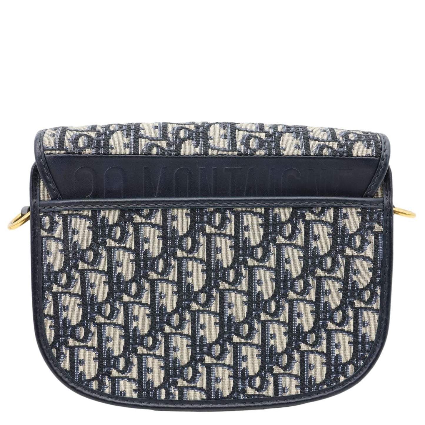 CHRISTIAN DIOR Bobby Medium Oblique Jacquard Canvas Crossbody Bag Navy Blue