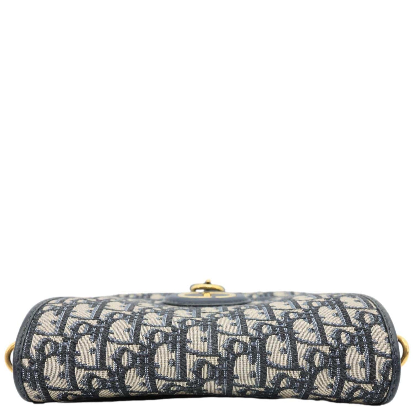CHRISTIAN DIOR Bobby Medium Oblique Jacquard Canvas Crossbody Bag Navy Blue