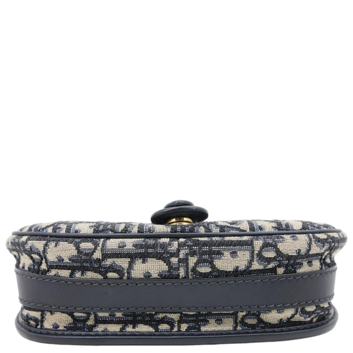 CHRISTIAN DIOR Bobby Medium Oblique Jacquard Canvas Crossbody Bag Navy Blue