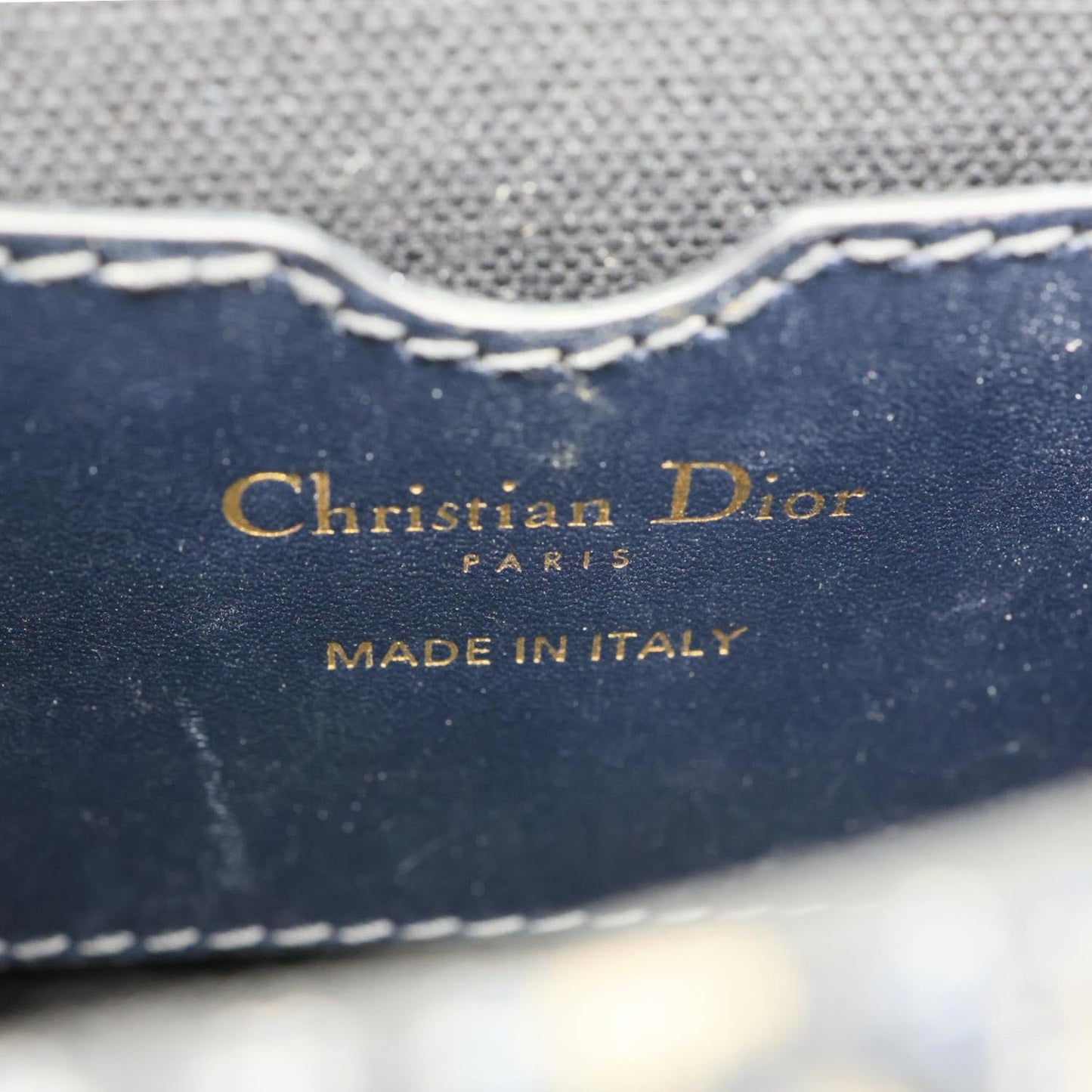 CHRISTIAN DIOR Bobby Medium Oblique Jacquard Canvas Crossbody Bag Navy Blue