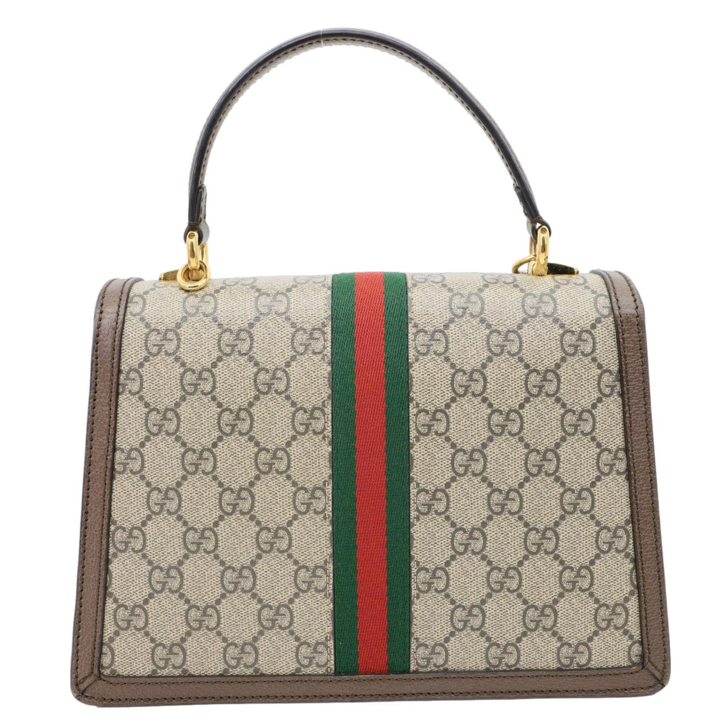 GUCCI Ophidia Medium GG Supreme Canvas Web Shoulder Bag Beige 651055