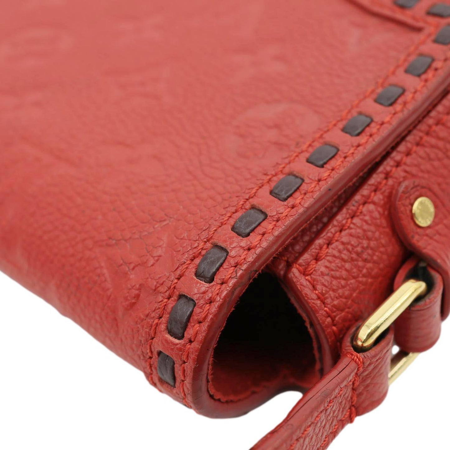 LOUIS VUITTON Junot Monogram Empreinte Leather Shoulder Bag Cherry