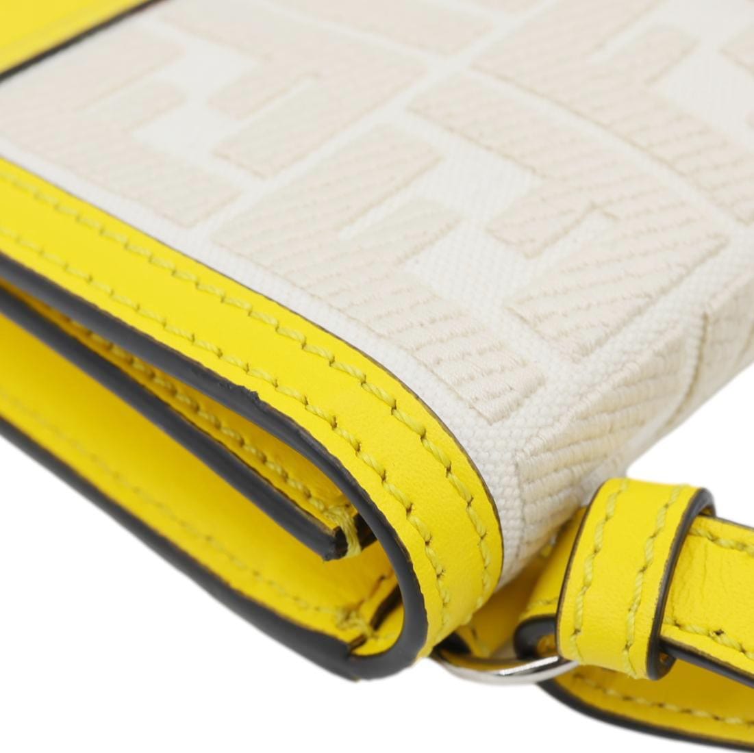 FENDI Flat Baguette Medium Leather Shoulder Bag Yellow