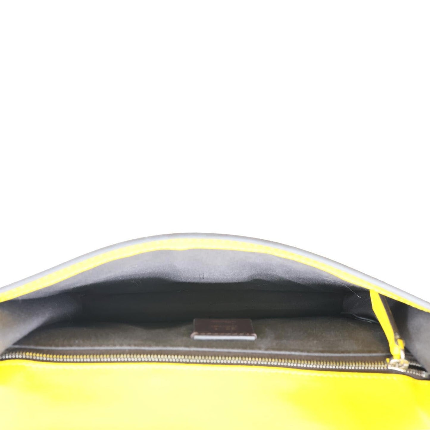 FENDI Flat Baguette Medium Leather Shoulder Bag Yellow