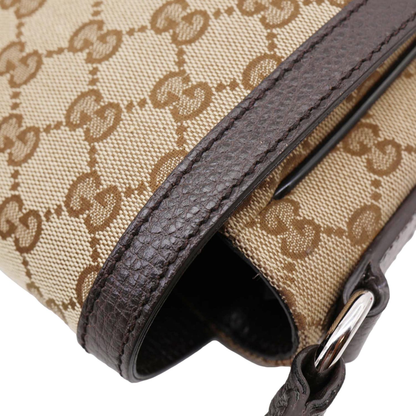 GUCCI GG  Flap Large Monogram Canvas Messenger Bag Beige 449171