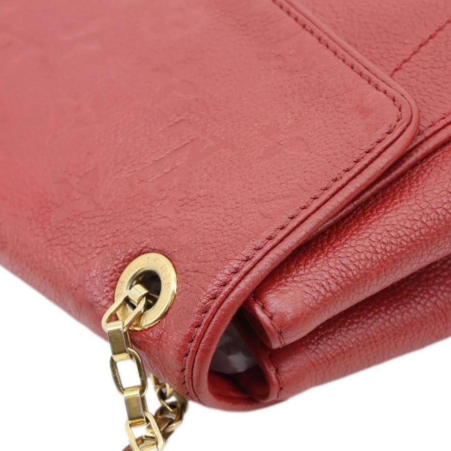 LOUIS VUITTON Saint Germain PM Monogram Empreinte Leather Shoulder Bag Red