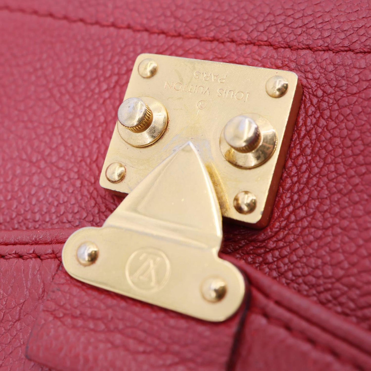 LOUIS VUITTON Saint Germain PM Monogram Empreinte Leather Shoulder Bag Red