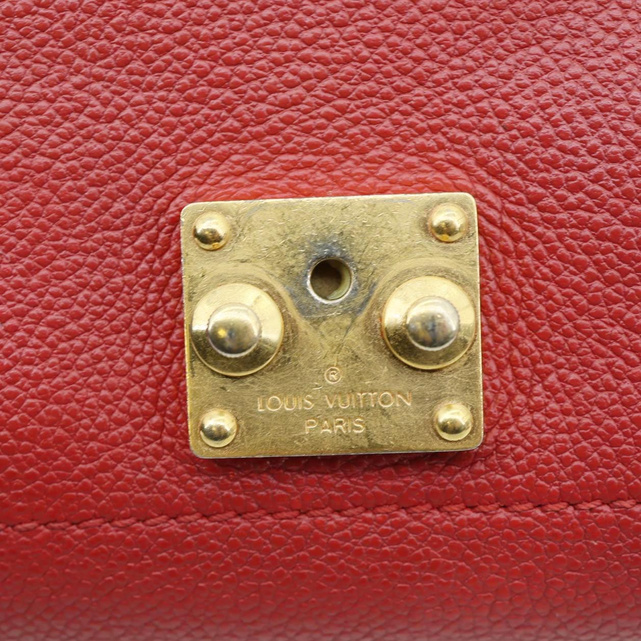LOUIS VUITTON Saint Germain PM Monogram Empreinte Leather Shoulder Bag Red
