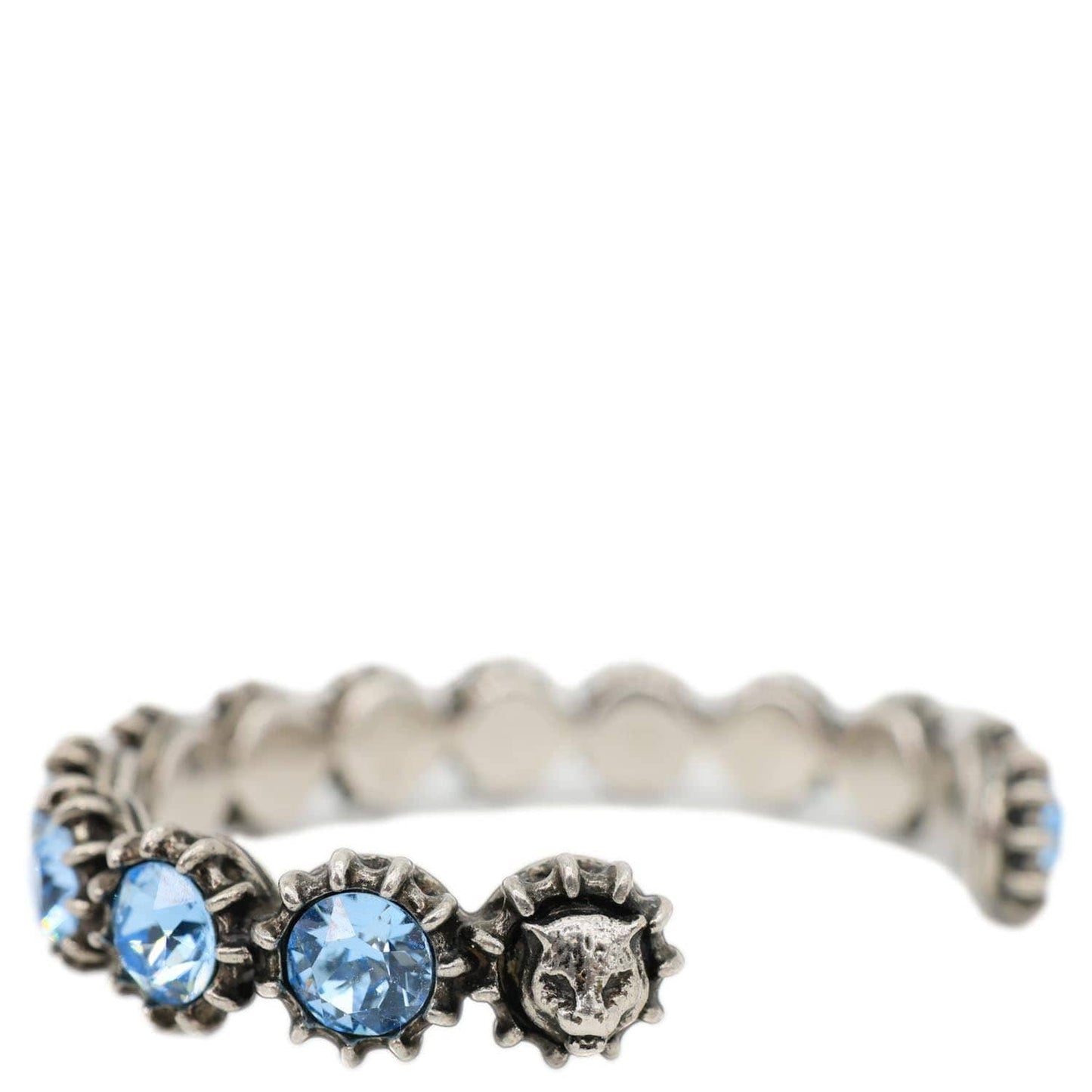 GUCCI Crystal Cuff Metal Bracelet Blue