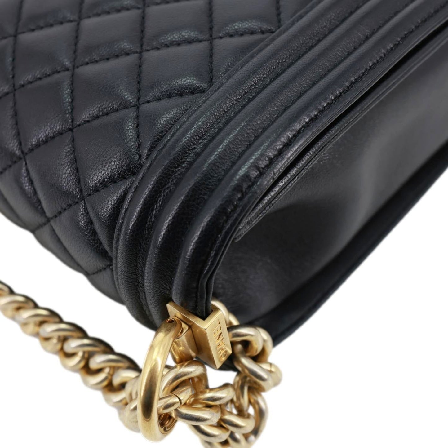 CHANEL Boy Flap Large Quilted Leather Crossbody Bag Black