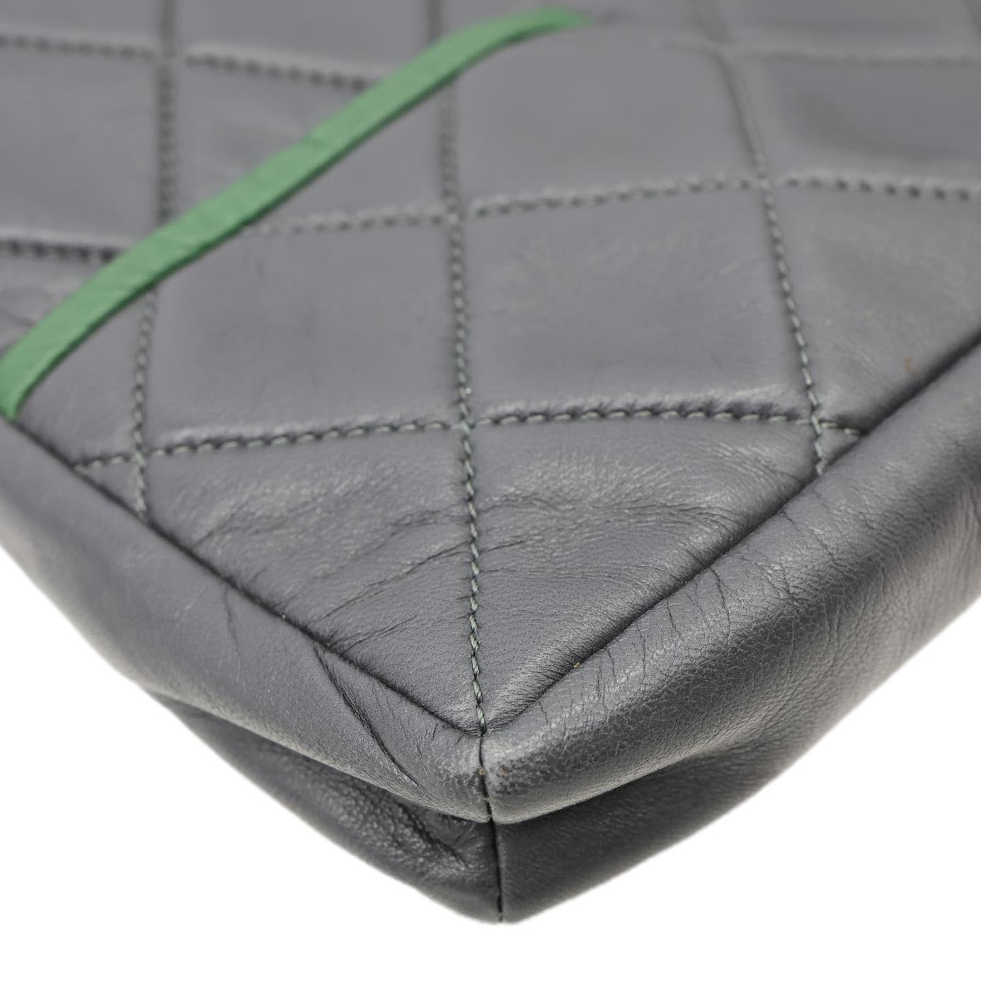 CHANEL Girl Quilted Lambskin Leather Crossbody Bag Grey