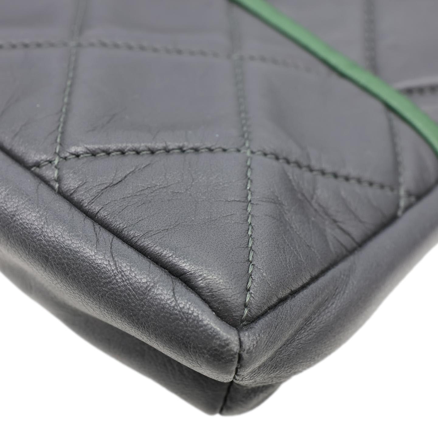 CHANEL Girl Quilted Lambskin Leather Crossbody Bag Grey