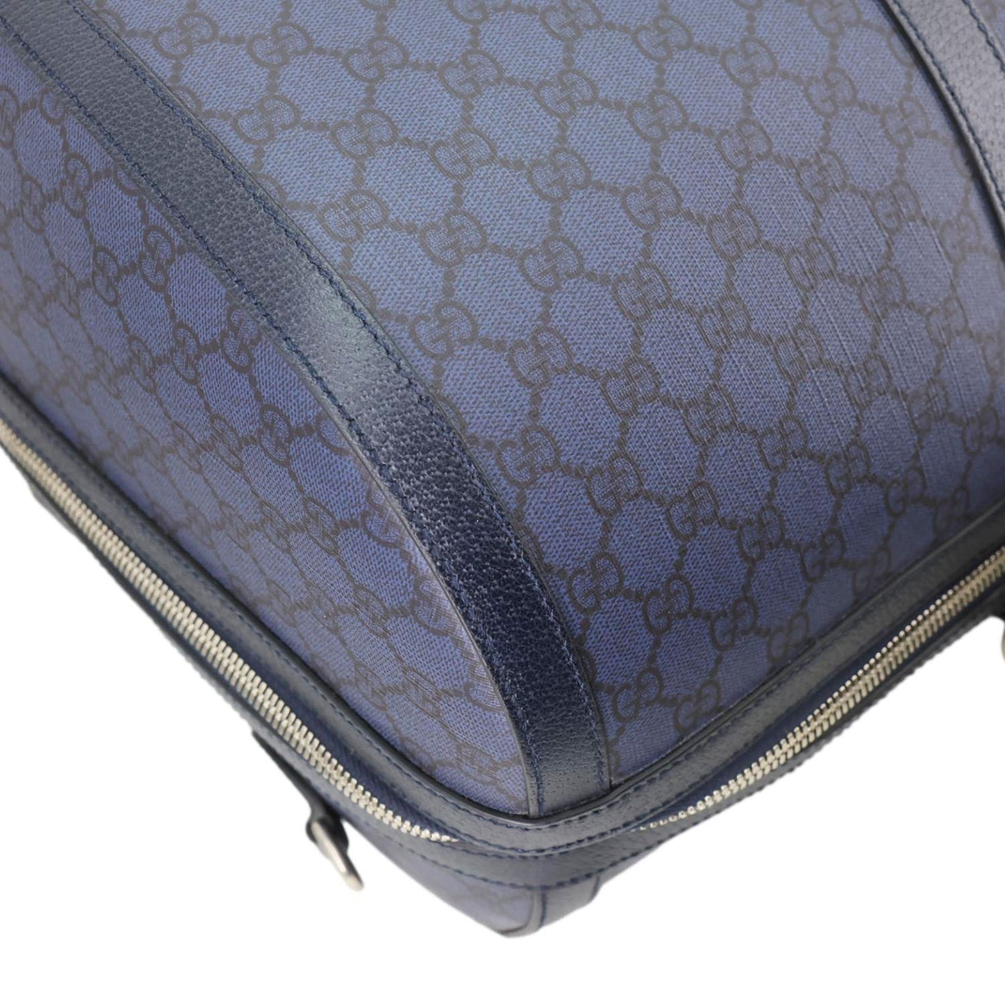 GUCCI GG Supreme Canvas Duffle Bag Navy Blue 724612