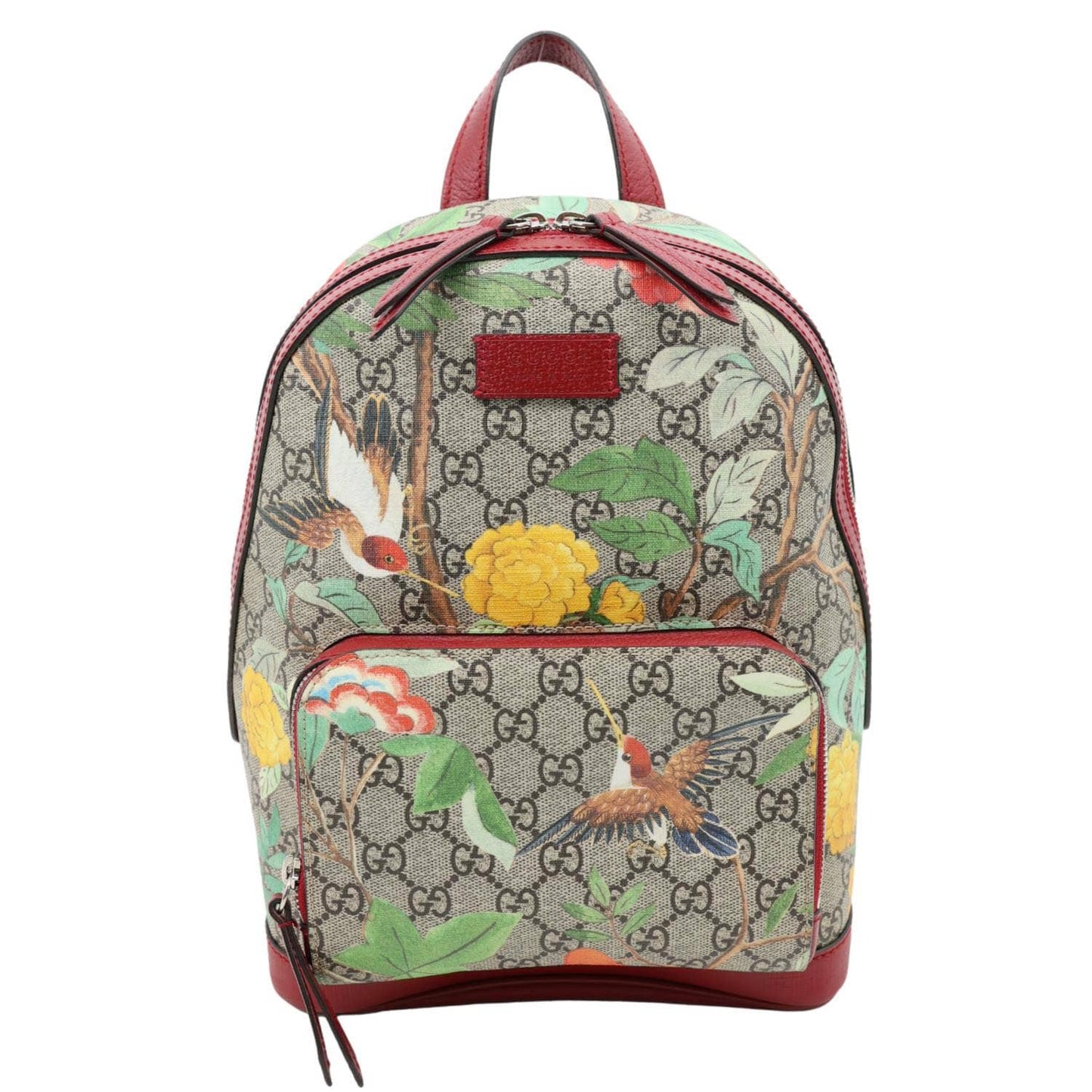 GUCCI Tian Animal Print GG Canvas Backpack Beige 427042