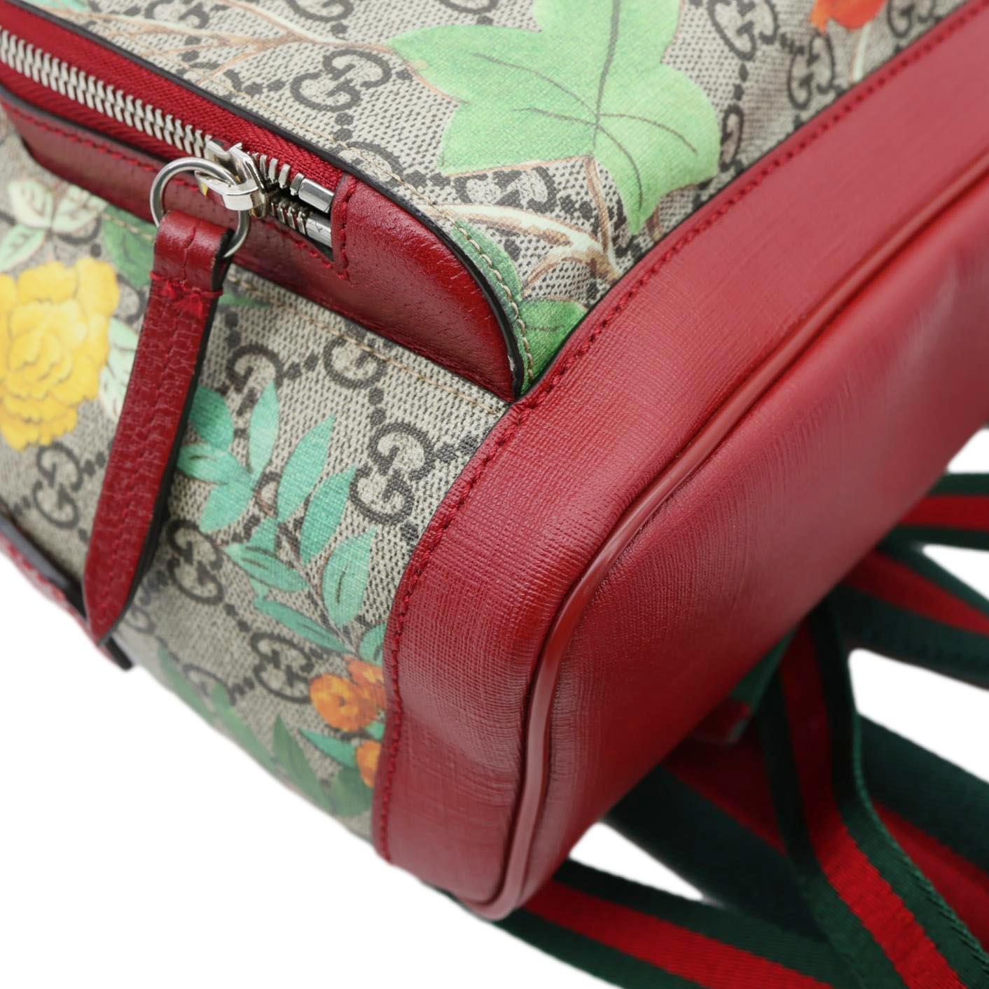 GUCCI Tian Animal Print GG Canvas Backpack Beige 427042