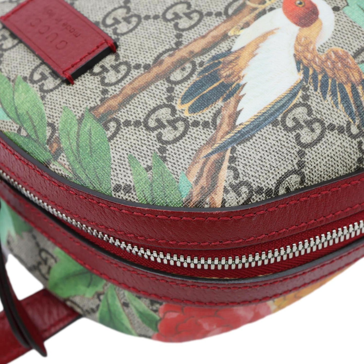 GUCCI Tian Animal Print GG Canvas Backpack Beige 427042