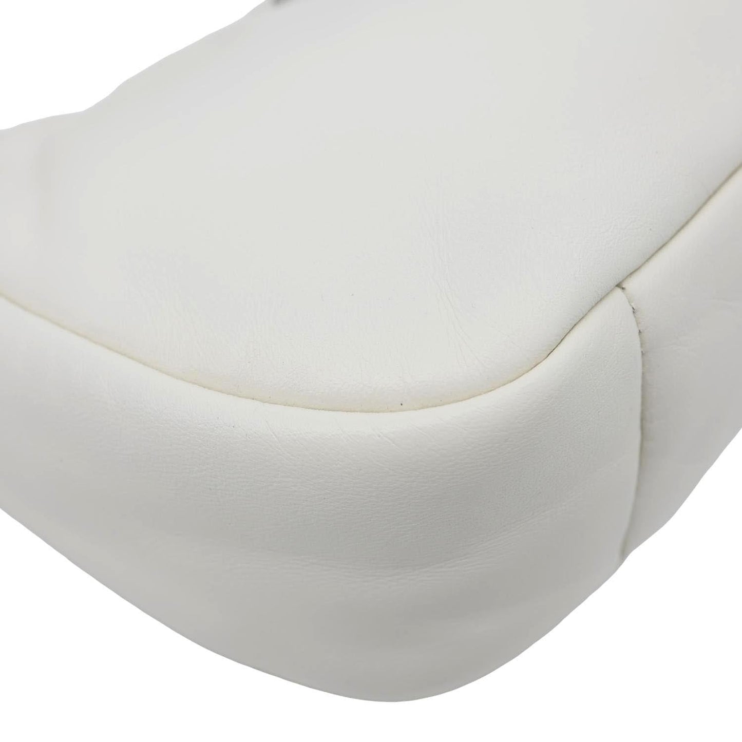 PRADA Padded Nappa Leather Hobo Bag White