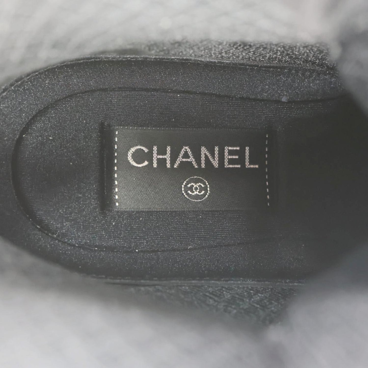 CHANEL CC Logo High Top Satin Lambskin Leather Sneakers Gold Size 36.5