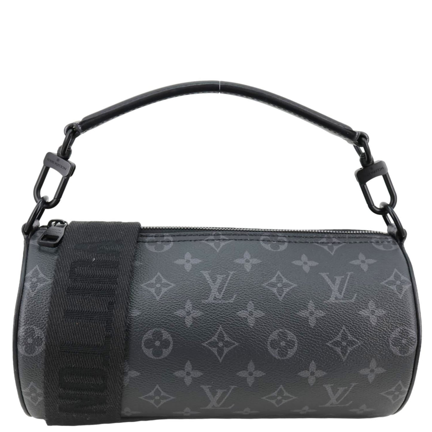 LOUIS VUITTON Polochon PM Soft Monogram Eclipse Canvas Crossbody Bag Black