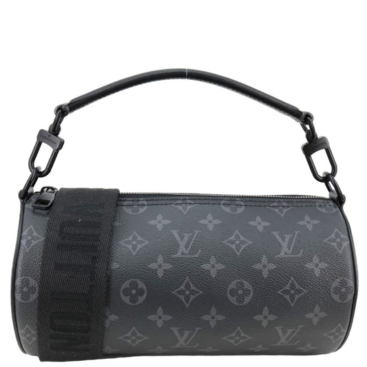 LOUIS VUITTON Polochon PM Soft Monogram Eclipse Canvas Crossbody Bag Black