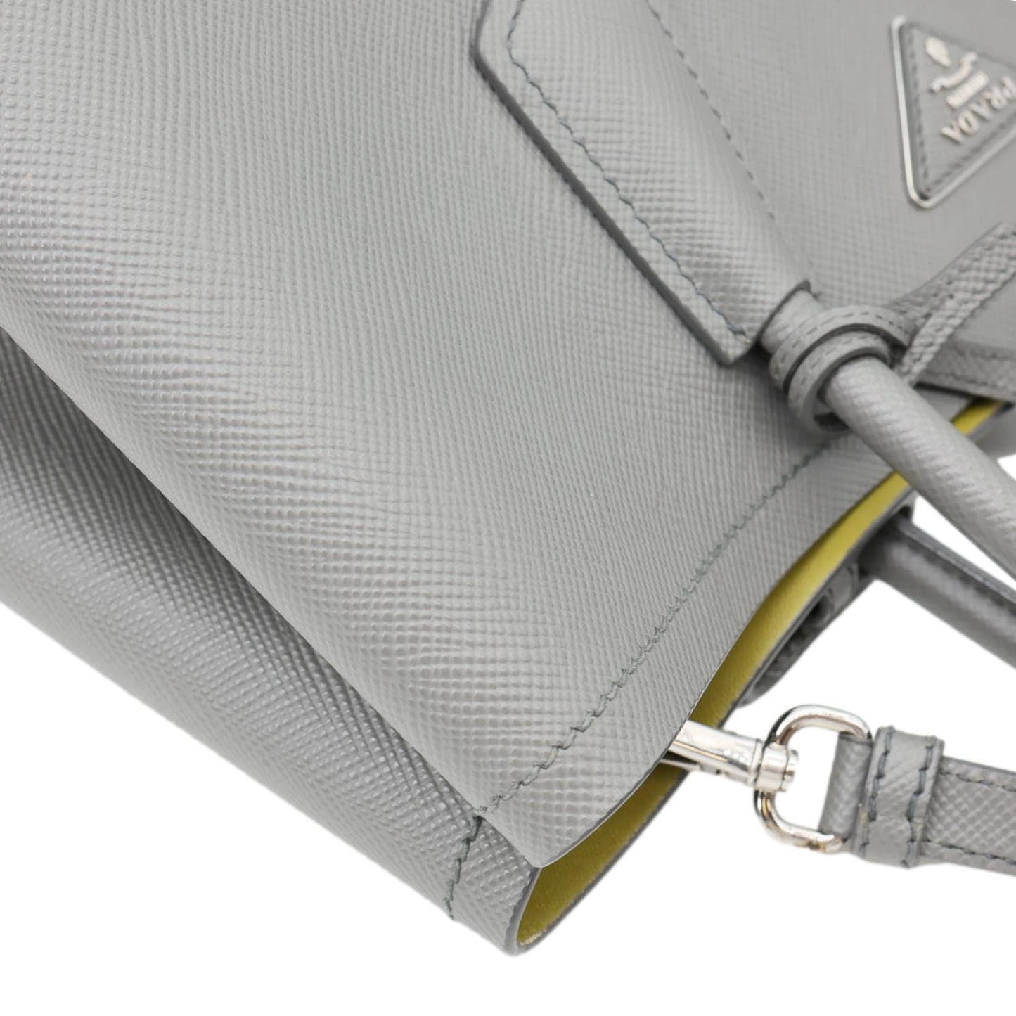 PRADA Double Handle Saffiano Leather Tote Bag Grey