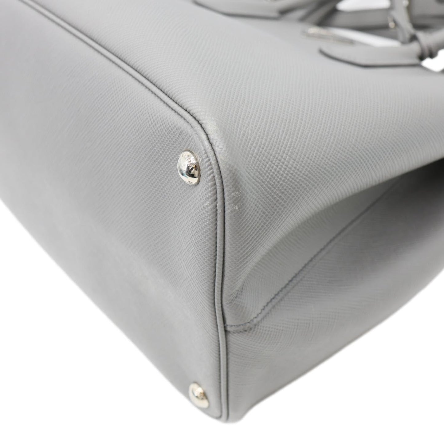 PRADA Double Handle Saffiano Leather Tote Bag Grey