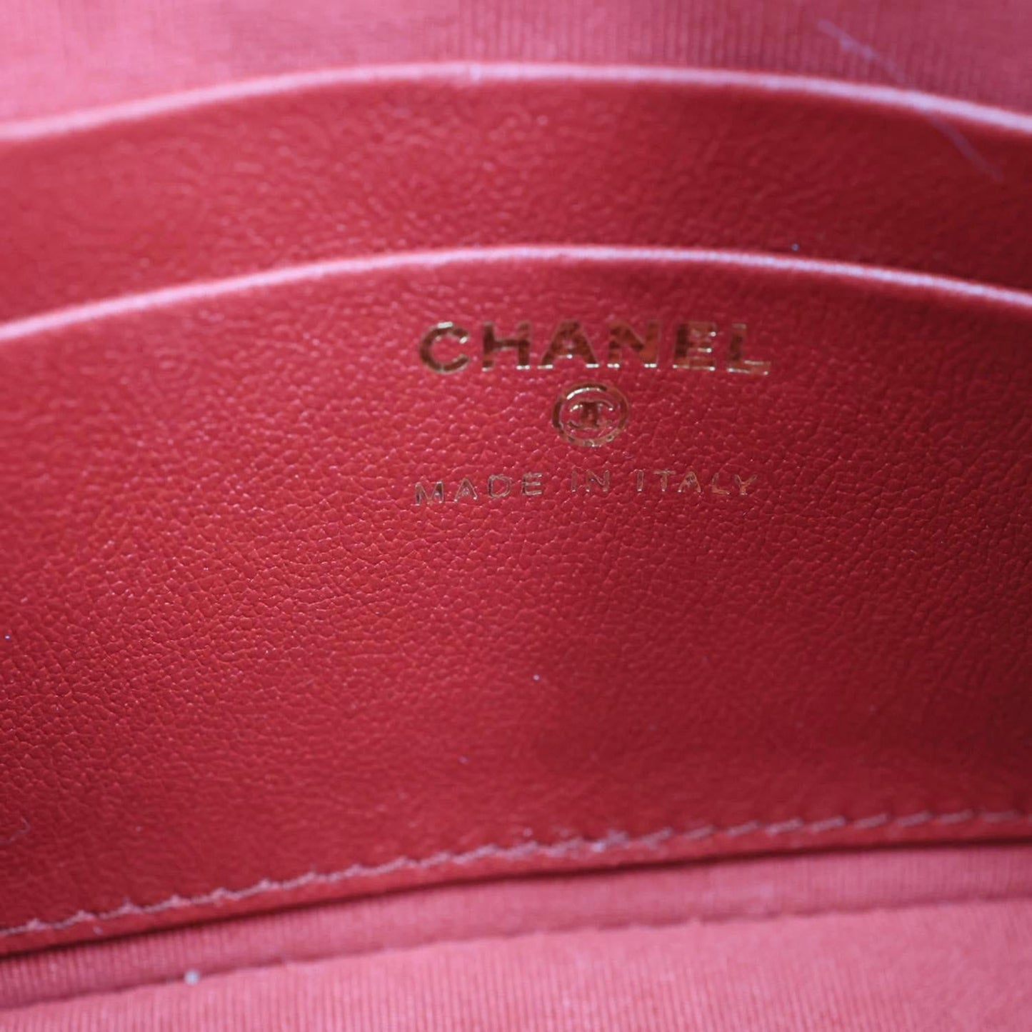 CHANEL Coco Quilted Calfskin Patent Leather Clutch With Chain Red