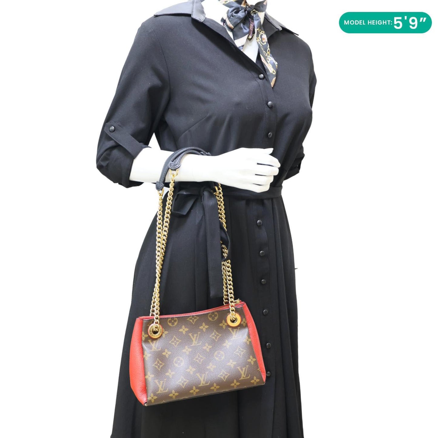 LOUIS VUITTON Surene BB Monogram Canvas Shoulder Bag Red