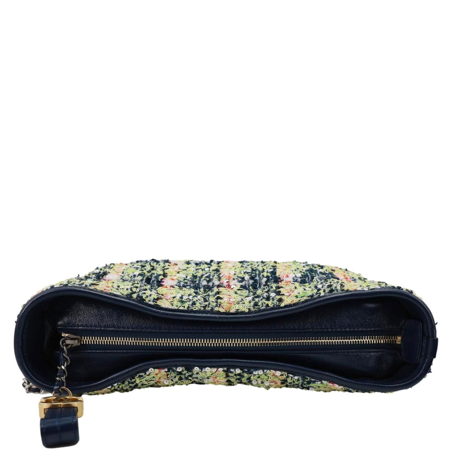 CHANEL Gabrielle Tweed Crossbody Bag Navy Blue