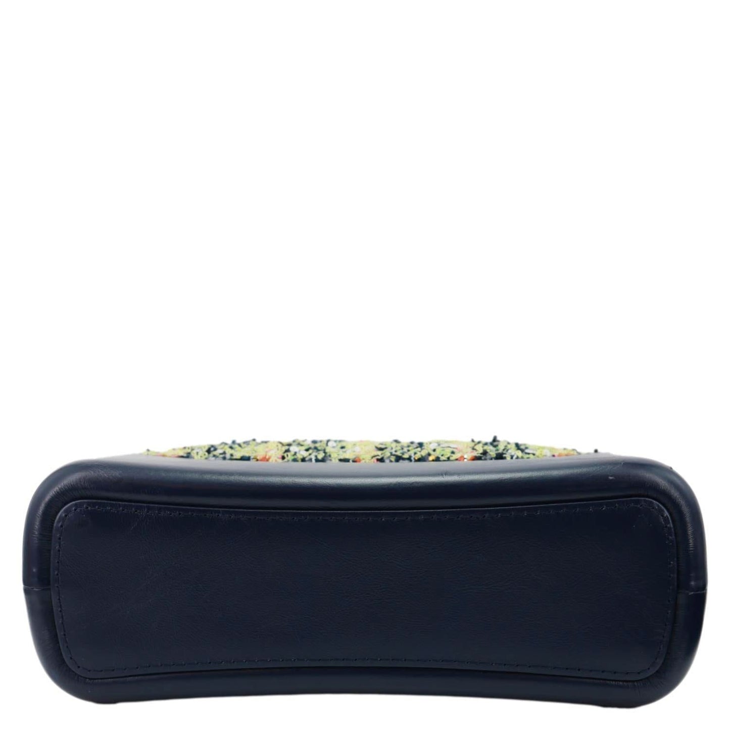 CHANEL Gabrielle Tweed Crossbody Bag Navy Blue