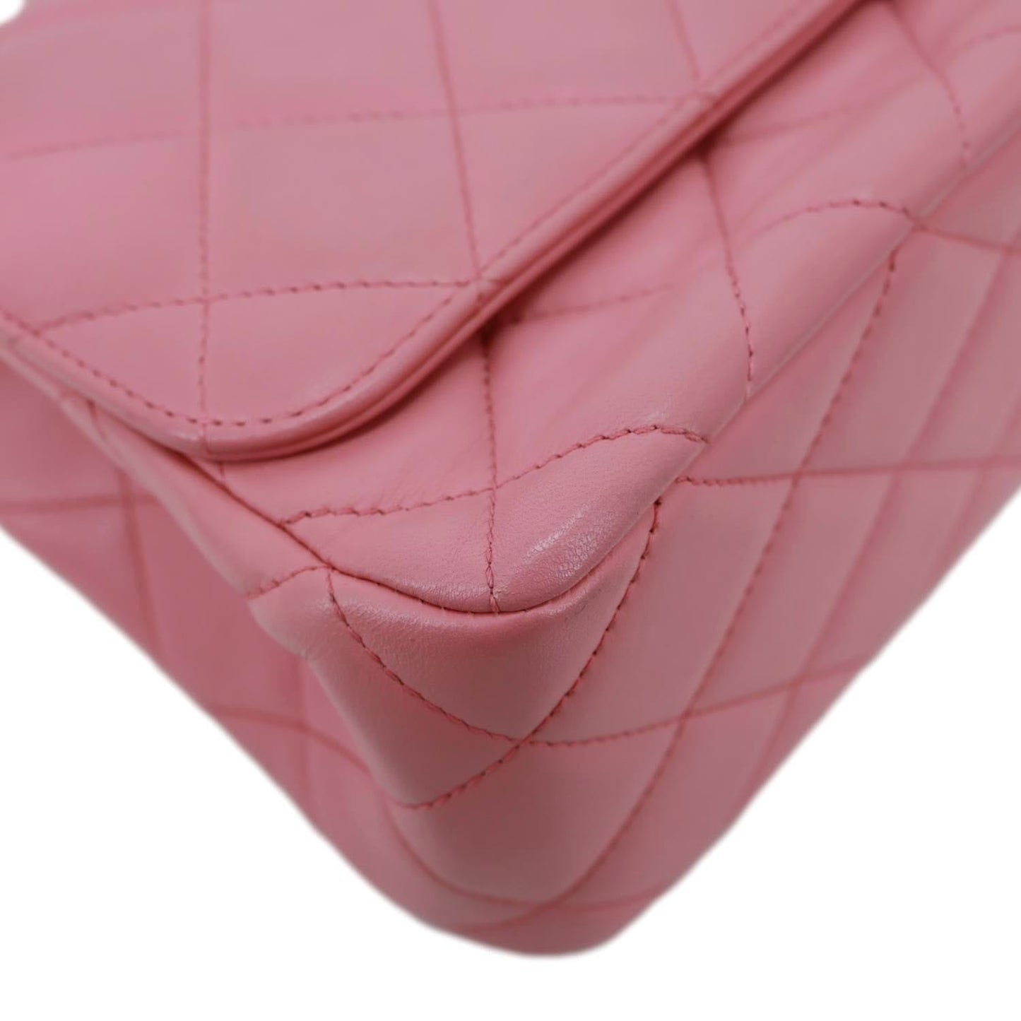 CHANEL Top Handle WOC Quilted Lambskin Leather Wallet On Chain Shoulder Bag Pink