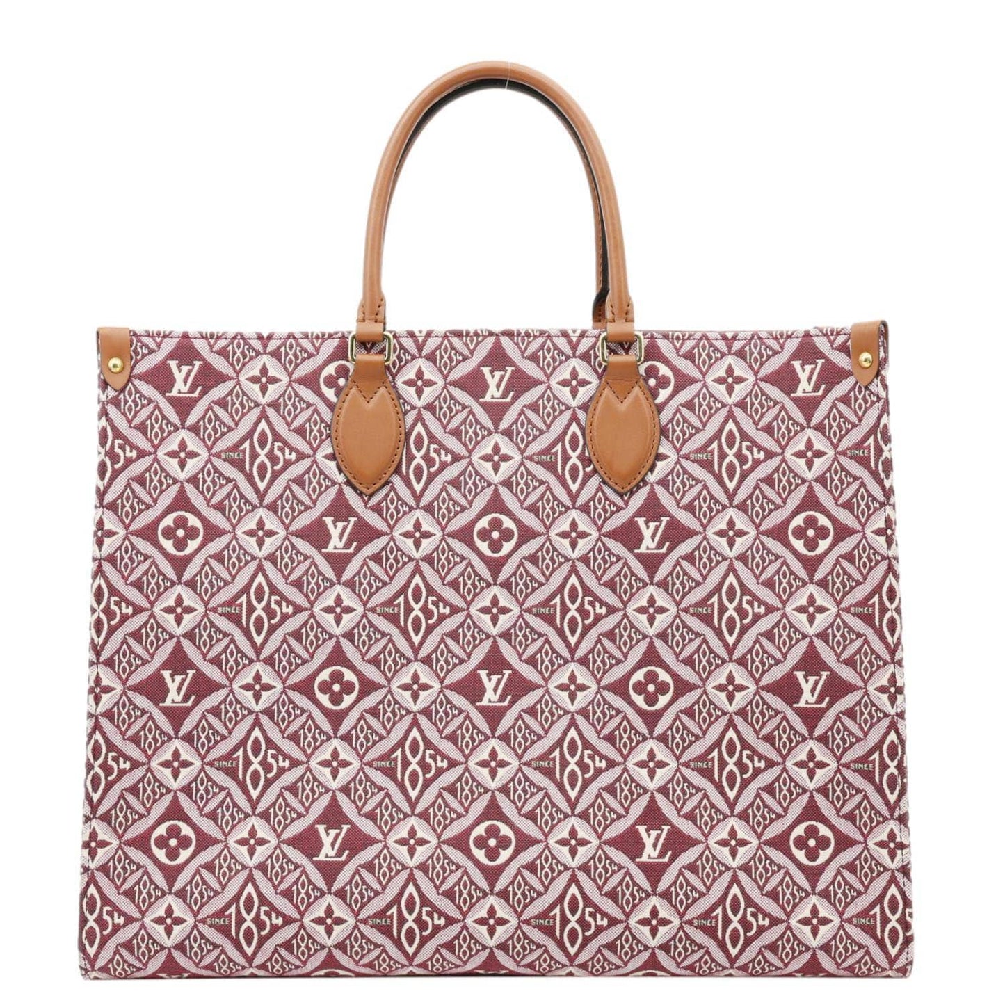 LOUIS VUITTON Since 1854 Onthego GM Jacquard Shoulder Bag Red