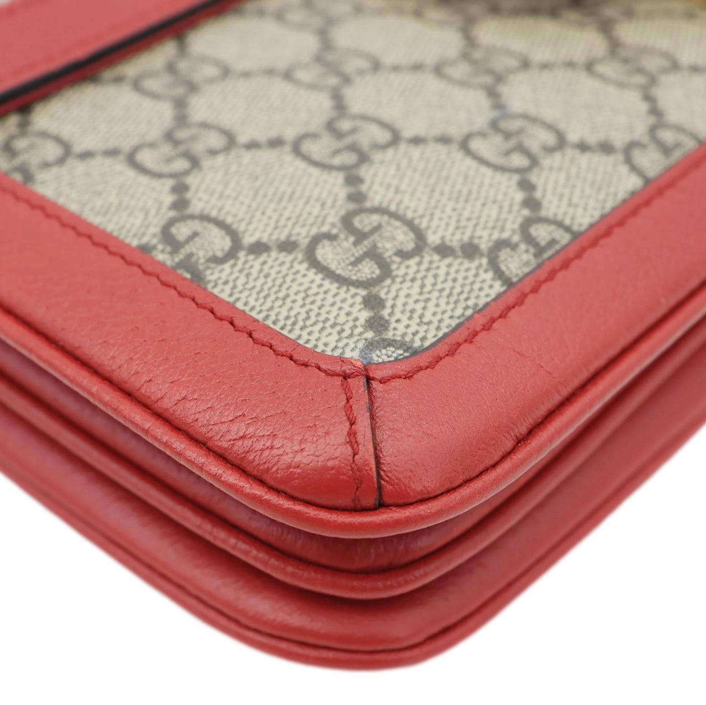 GUCCI Queen Margaret Medium GG Supreme Canvas Shoulder Bag Red 524356