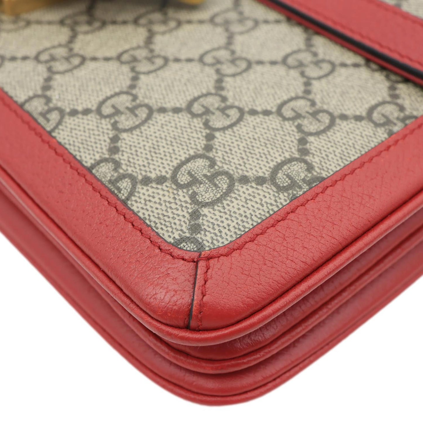 GUCCI Queen Margaret Medium GG Supreme Canvas Shoulder Bag Red 524356