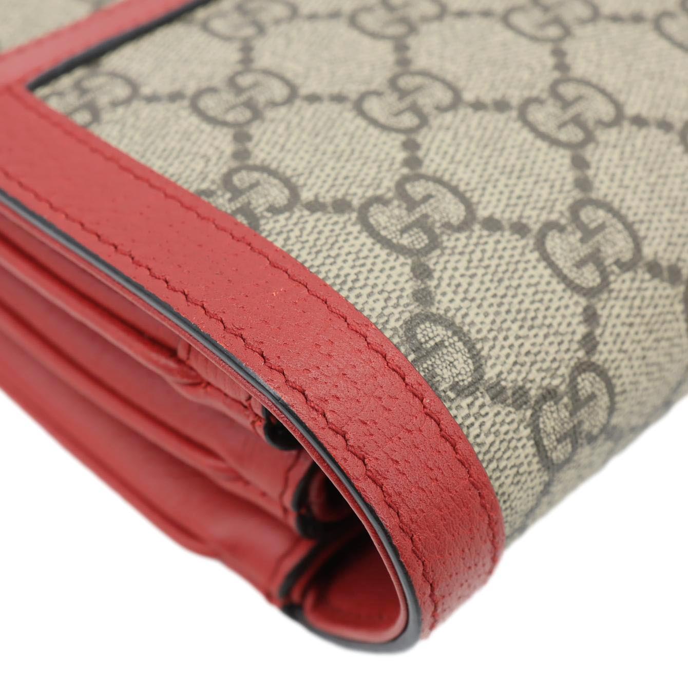 GUCCI Queen Margaret Medium GG Supreme Canvas Shoulder Bag Red 524356