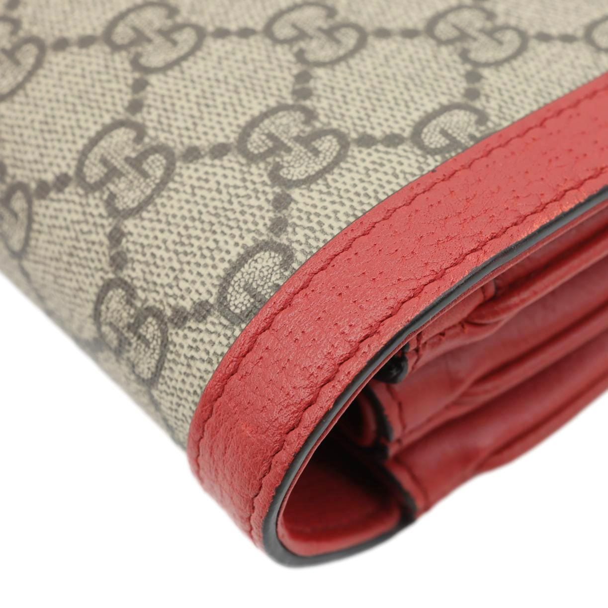 GUCCI Queen Margaret Medium GG Supreme Canvas Shoulder Bag Red 524356
