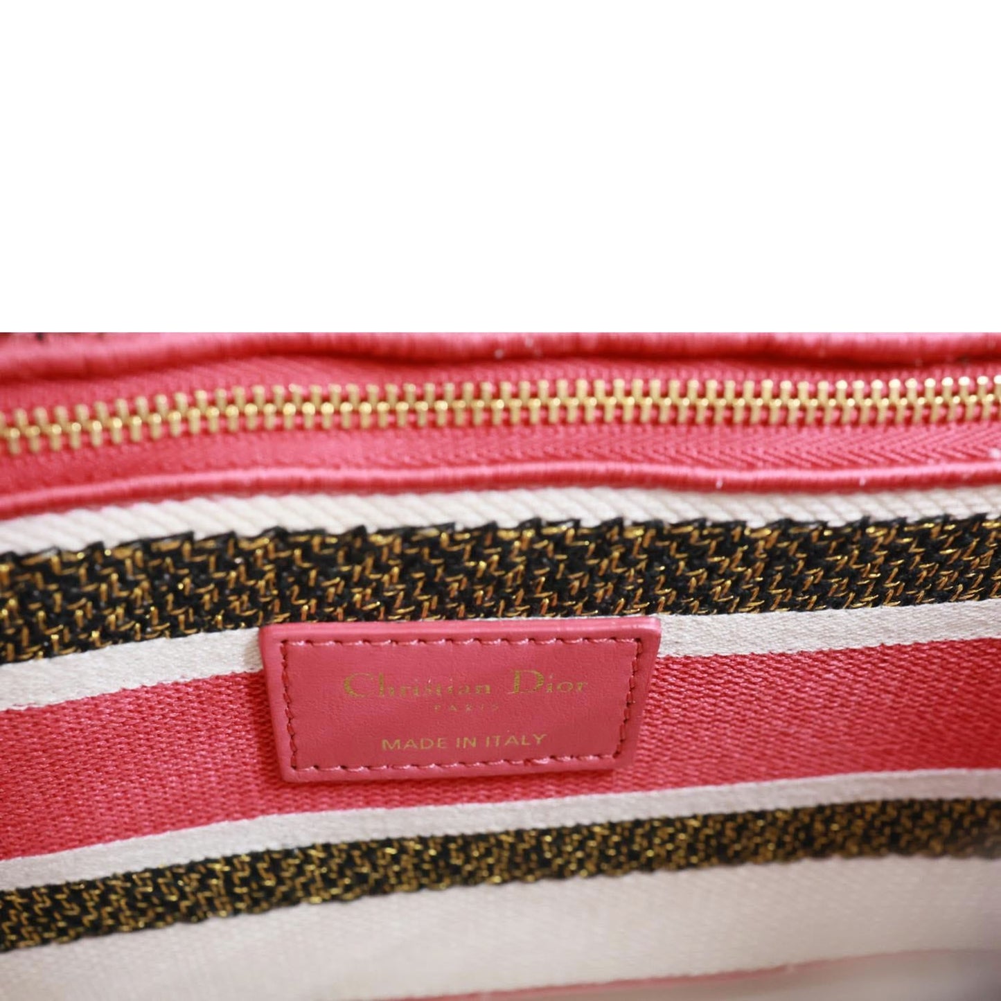 CHRISTIAN DIOR Lady D-Lite Medium Embroidered Butterfly Canvas Shoulder Bag Multicolor